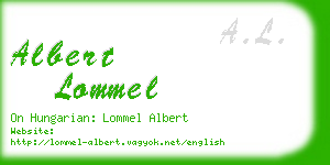 albert lommel business card